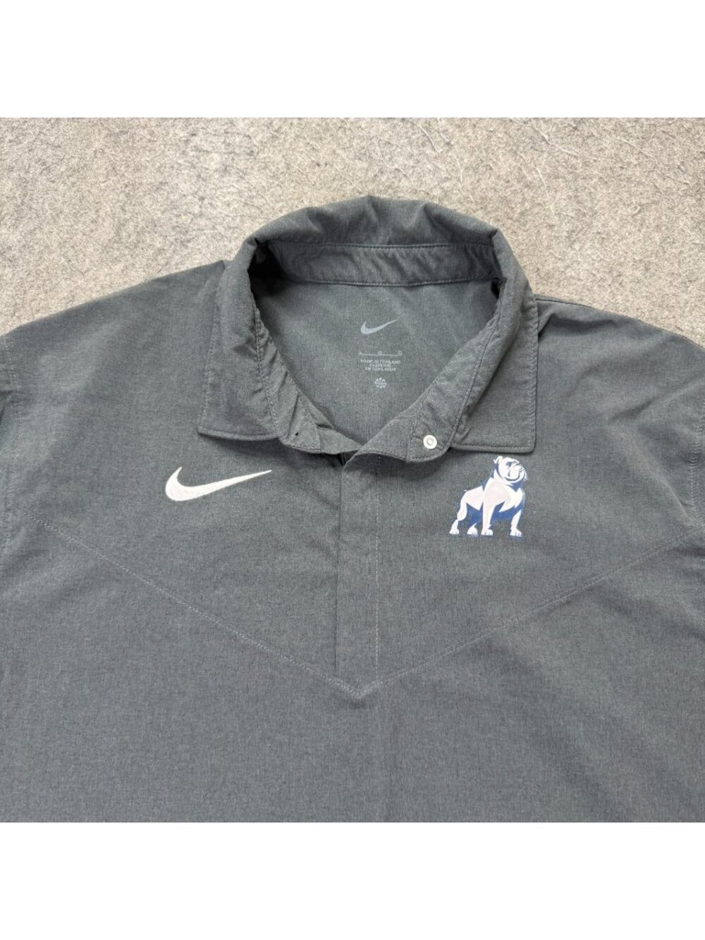 Samford Bulldogs Nike Polo Shirt Men L Gray Golf Solid Snap Performance